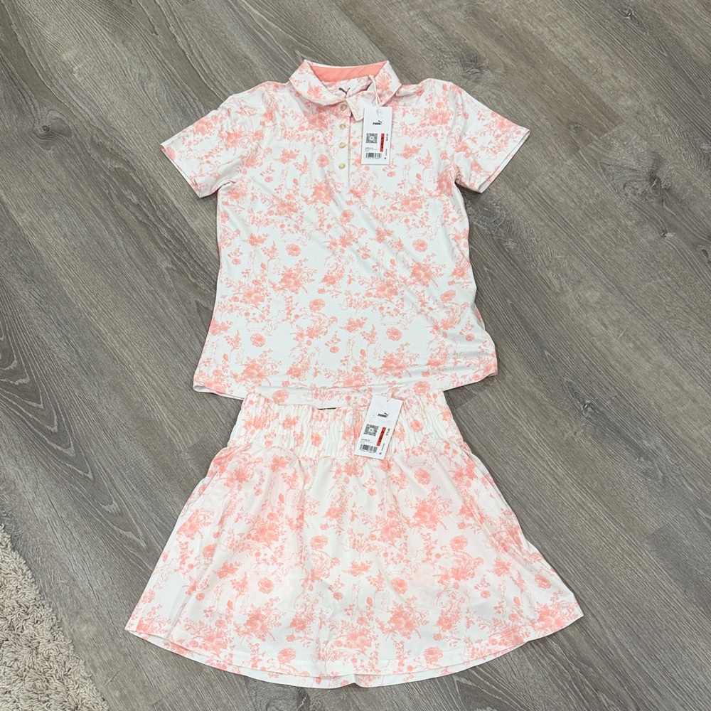Puma Golf Set - Floral Polo Shirt and Skirt Set